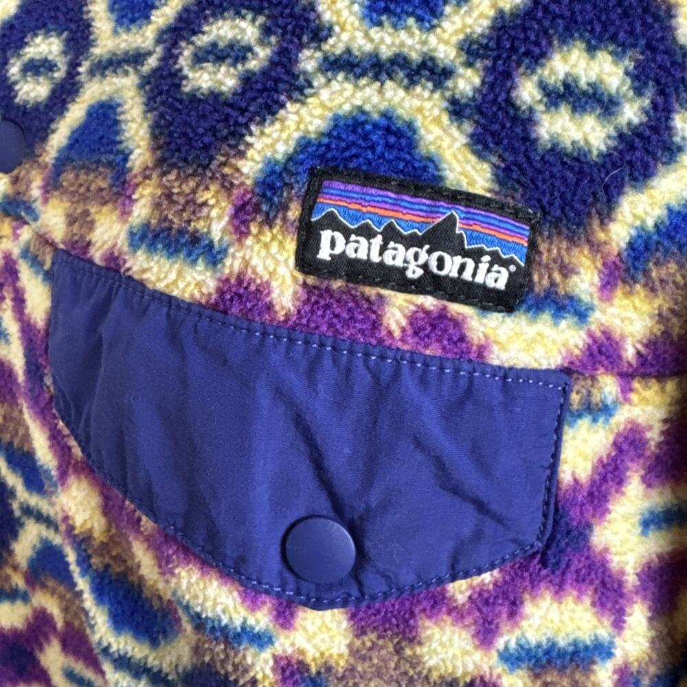 Patagonia Synchilla Womens MEDIUM Aberdeen Butterfly Aztec Snap Pullover Jacket - Picture 9 of 15